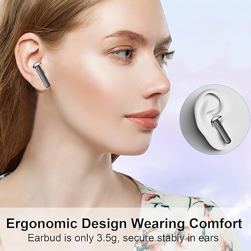 Miniatura 7 de Auriculares inalámbricos, auriculares Bluetooth V5.3, auriculares con batería de 48 horas de larga duración pantalla de alimentación LED, bajo