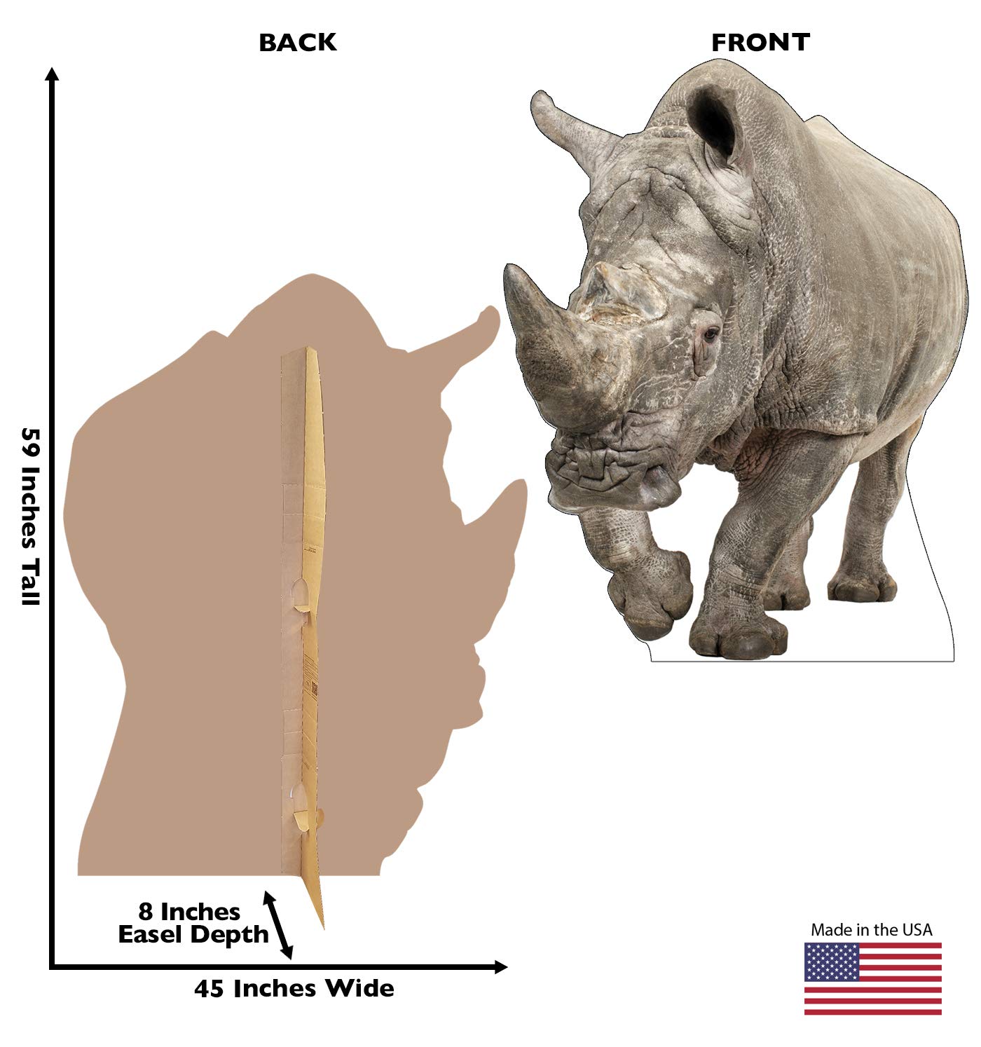 Cardboard People White Rhinoceros Life Size Cardboard Cutout Standup
