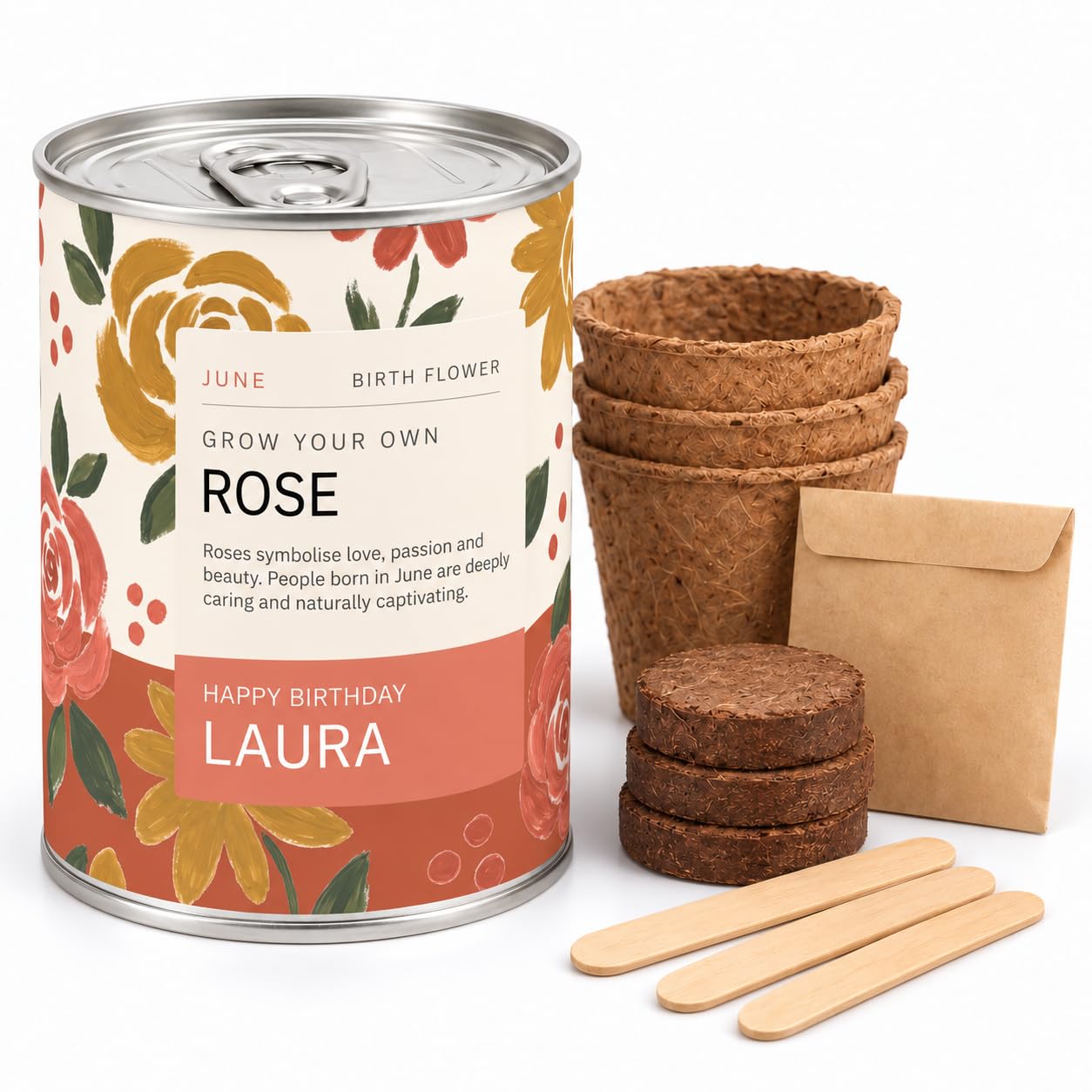 June Birth Flower By Blooming Lovely, Grow Your Own Rose Gift Tin