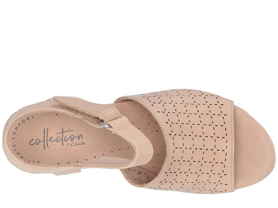 

Clarks Cammy Glory (Nude Leather) Women's Wedge Shoes, Pink