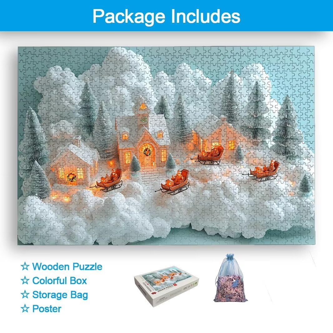 Puzzle 5000 Piezas, Puzzle Navidad de Madera para Adultos, Regalos -2642