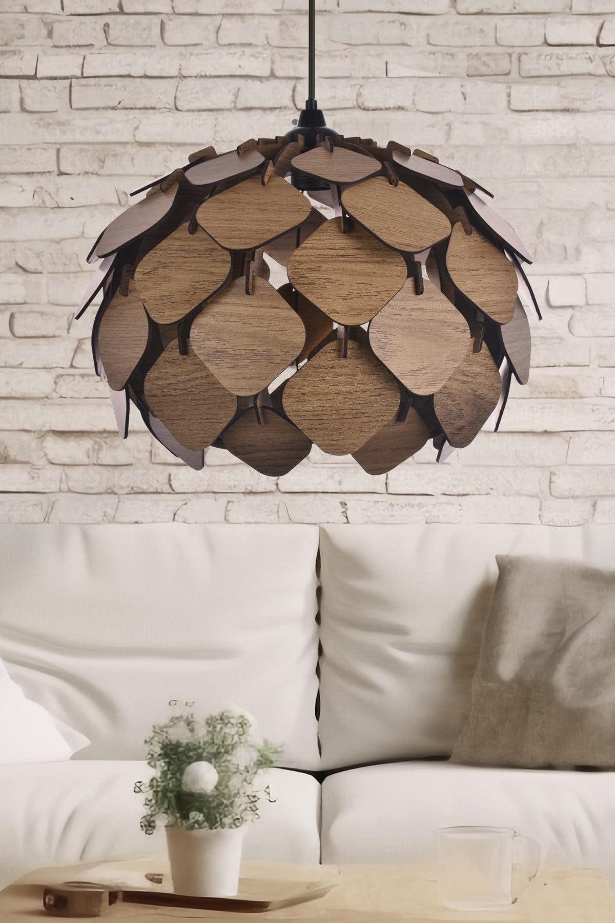 Lustre marron ajustable pour corriger les plafonds bas E27