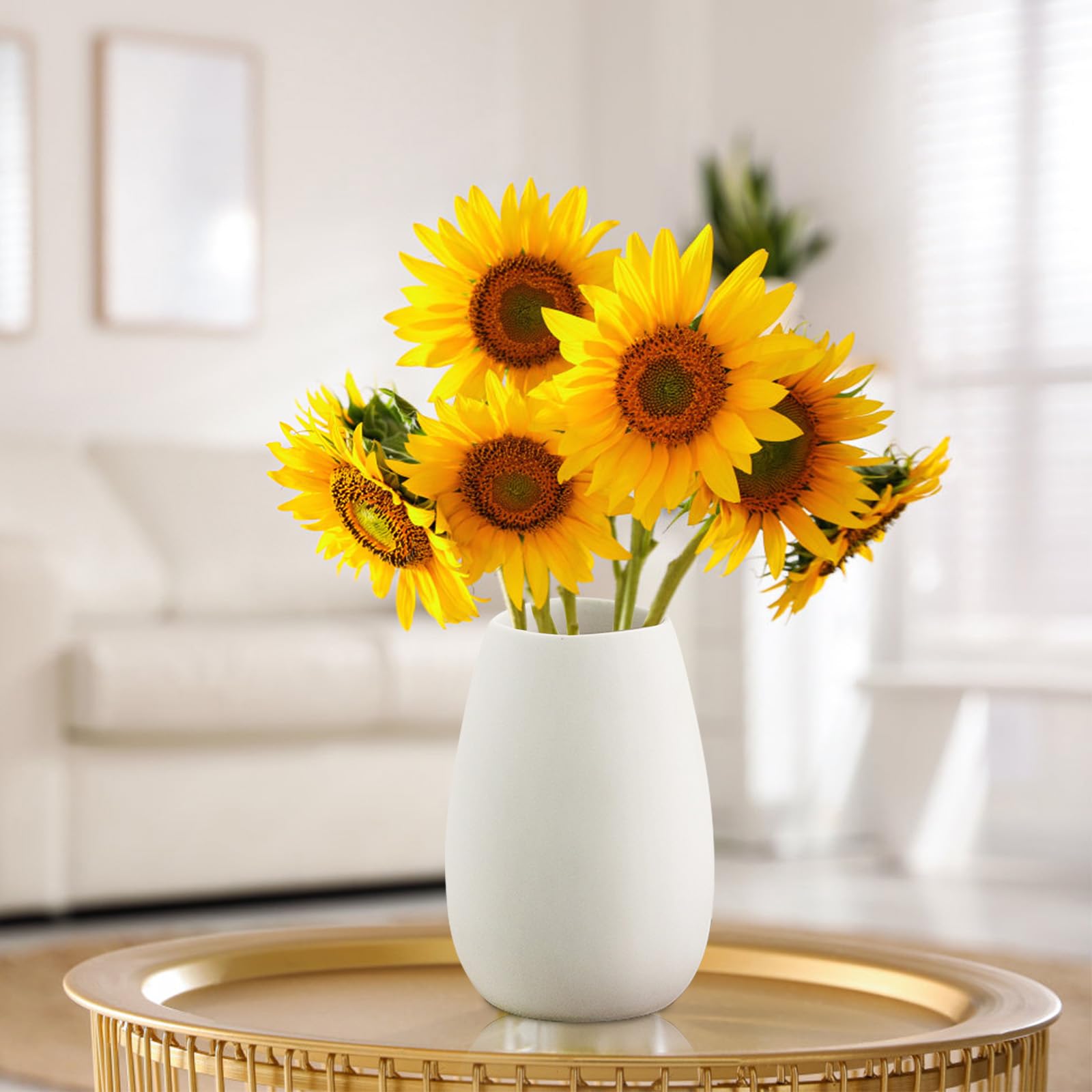 Jarrón de cerámica blanca moderno