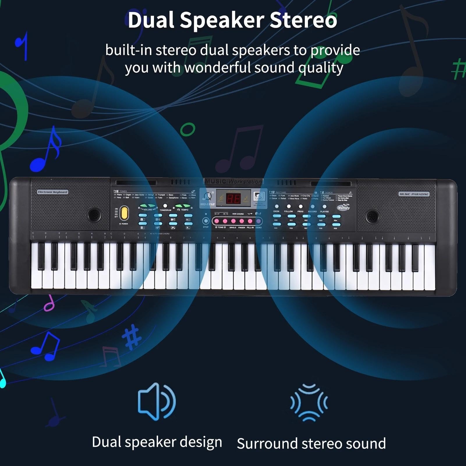 Amazon | 61 キーエレクトリックピアノマイク付きデジタル LED