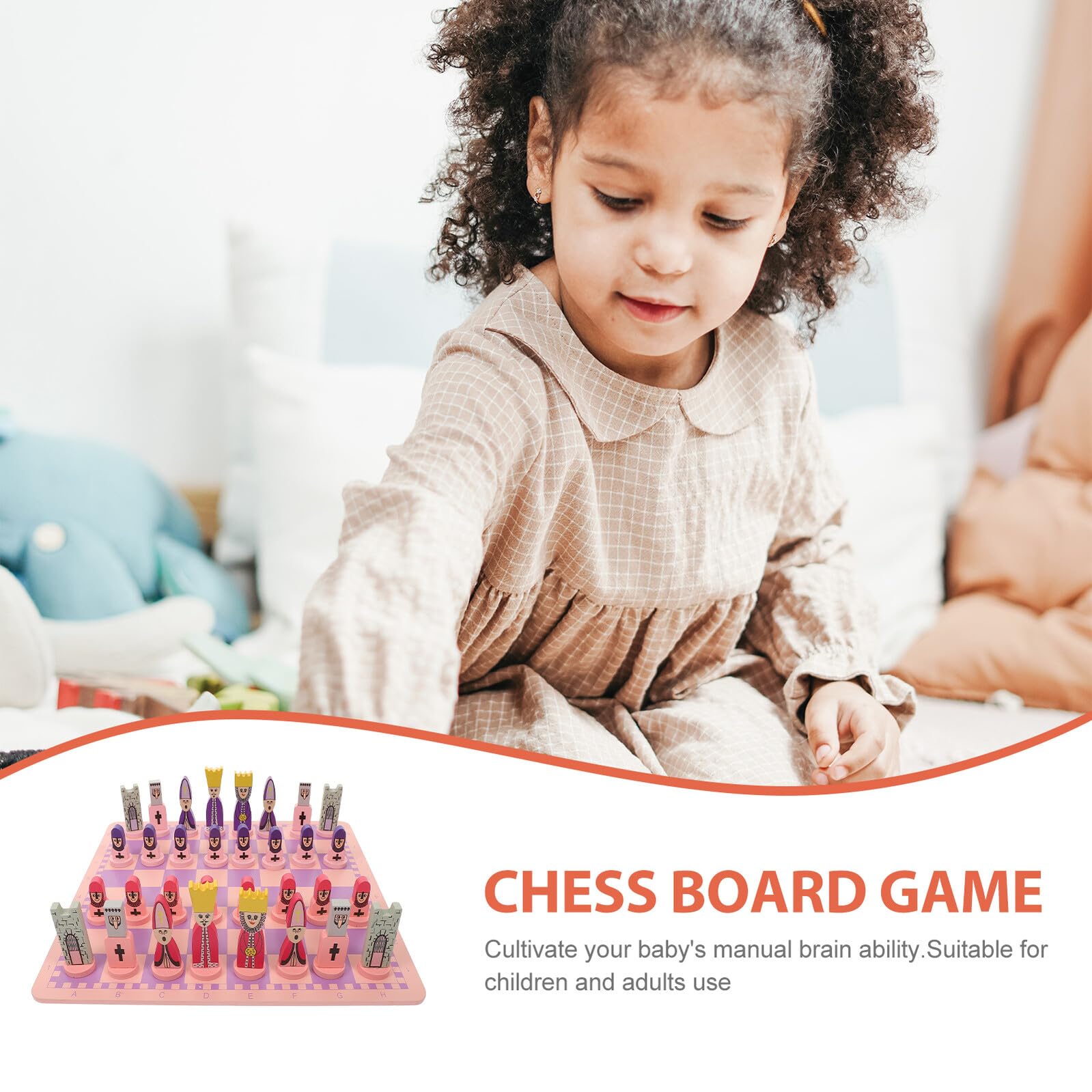 Alasum Set di Scacchi da Viaggio in Legno Porpora con Scacchiera Pieghevole, Giocattolo Educativo per Bambini e Adulti, Lavorazione Fine senza Sbavature, Design Unico