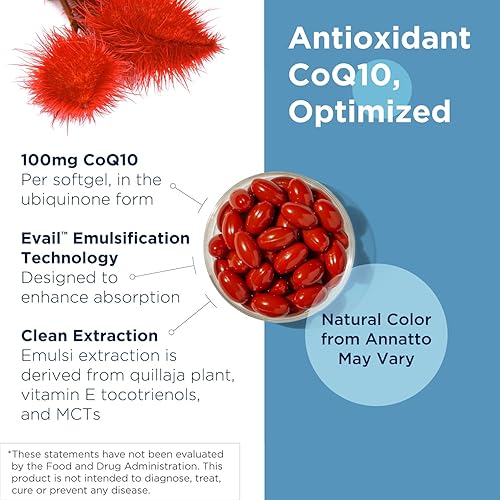 Miniatura 3 de designs for health Q-Evail 100-100mg CoQ10 altamente biodisponible Ubiquinona - Coenzima Q10 con MCT + tocoferoles mixtos para promover una