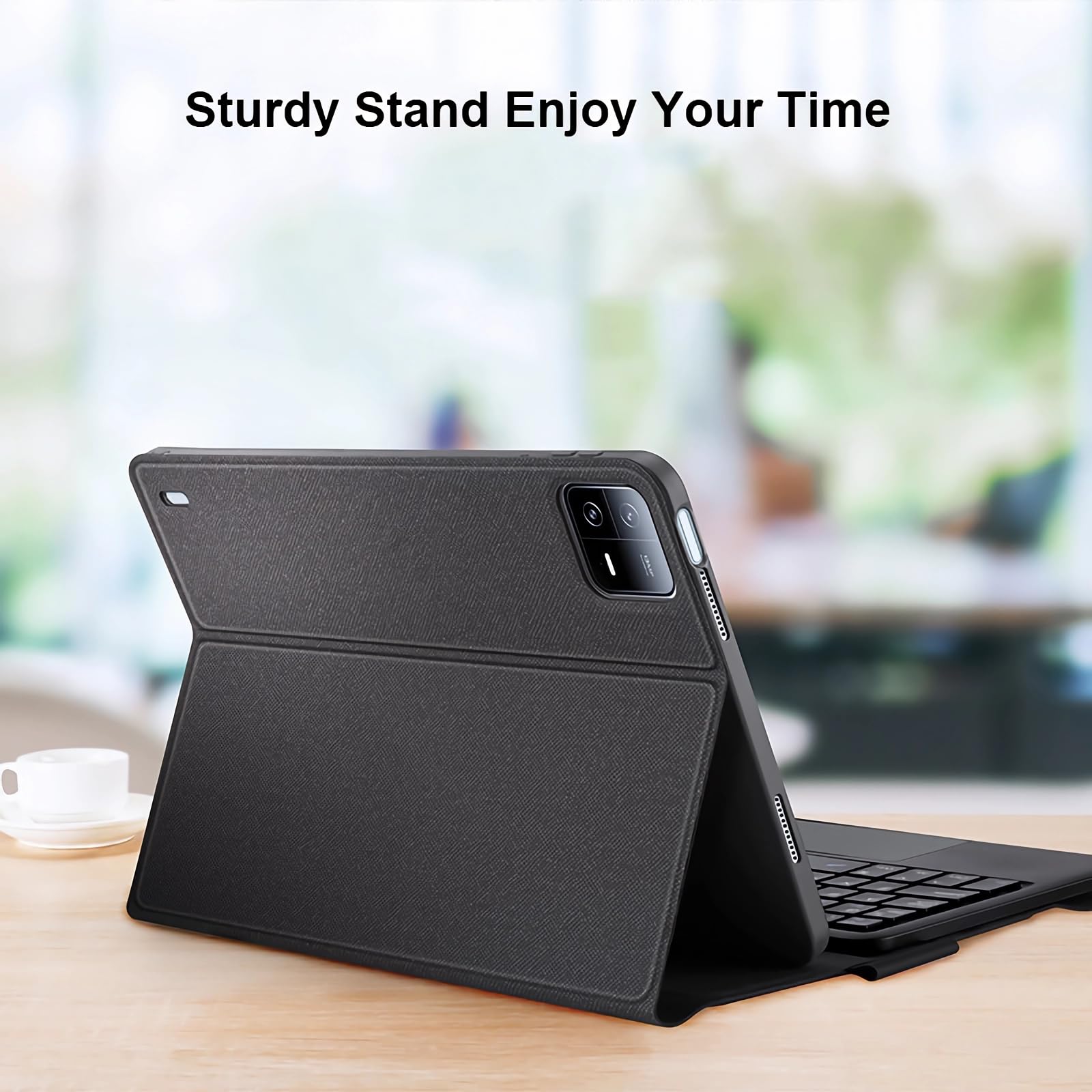 Etui z klawiaturą do Xiaomi Mi Pad 6/6 Pro 11 cali 2023, Wbudowany Uchwyt Na Ołówek, Magnetyczna Odłączana Klawiatura Bezprzewodowa z Myszą Bluetooth