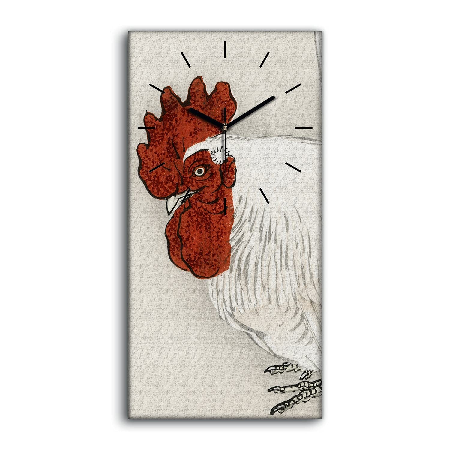 Horloge sur Toile Poulet d'Asie Décoration Murale Apaisante pour Chambre