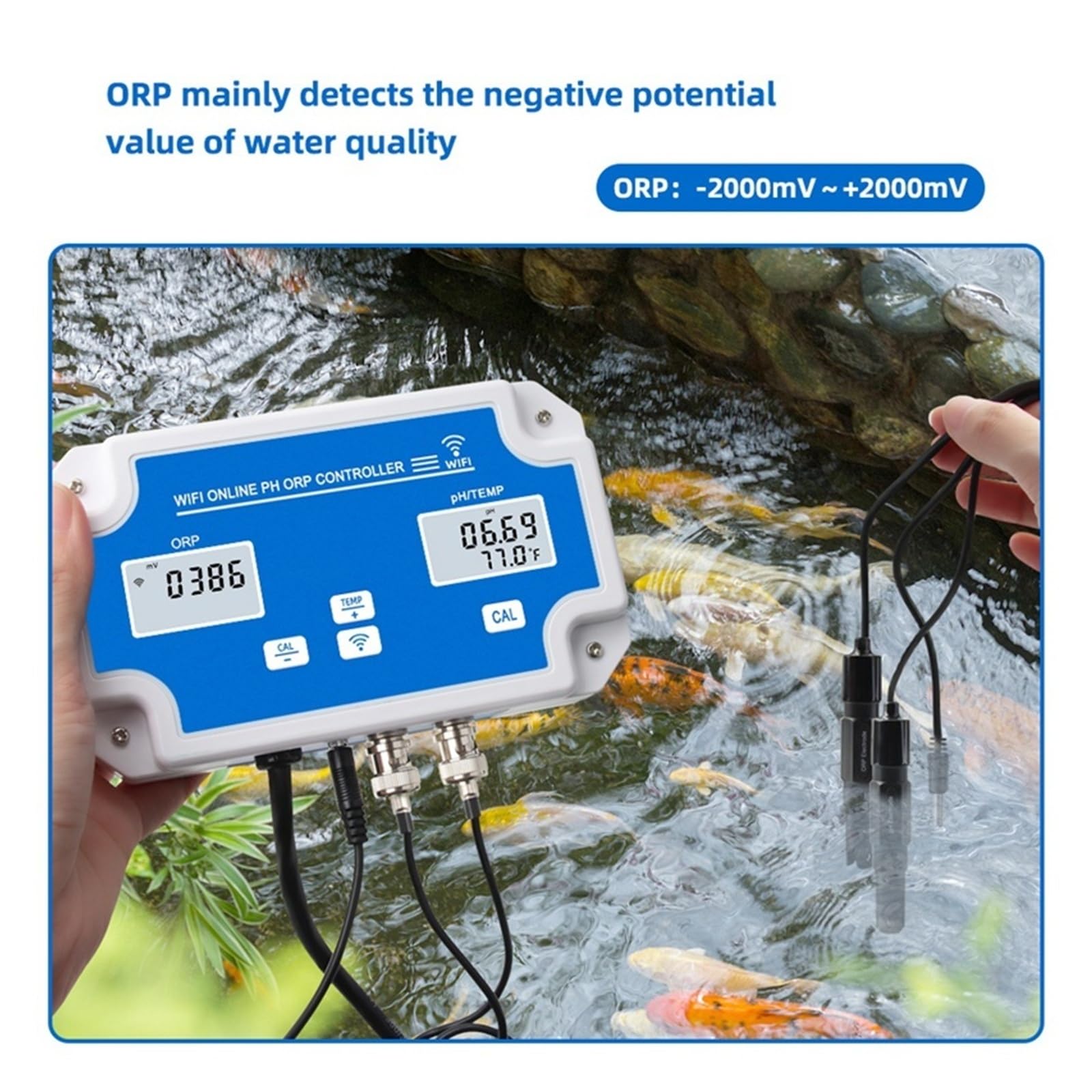 3-in-1-Wasserqualitätsdetektor PH/ORP/TEMP-Elektrode BNC-Sonde for Aquarium-Hydroponik-Monitor