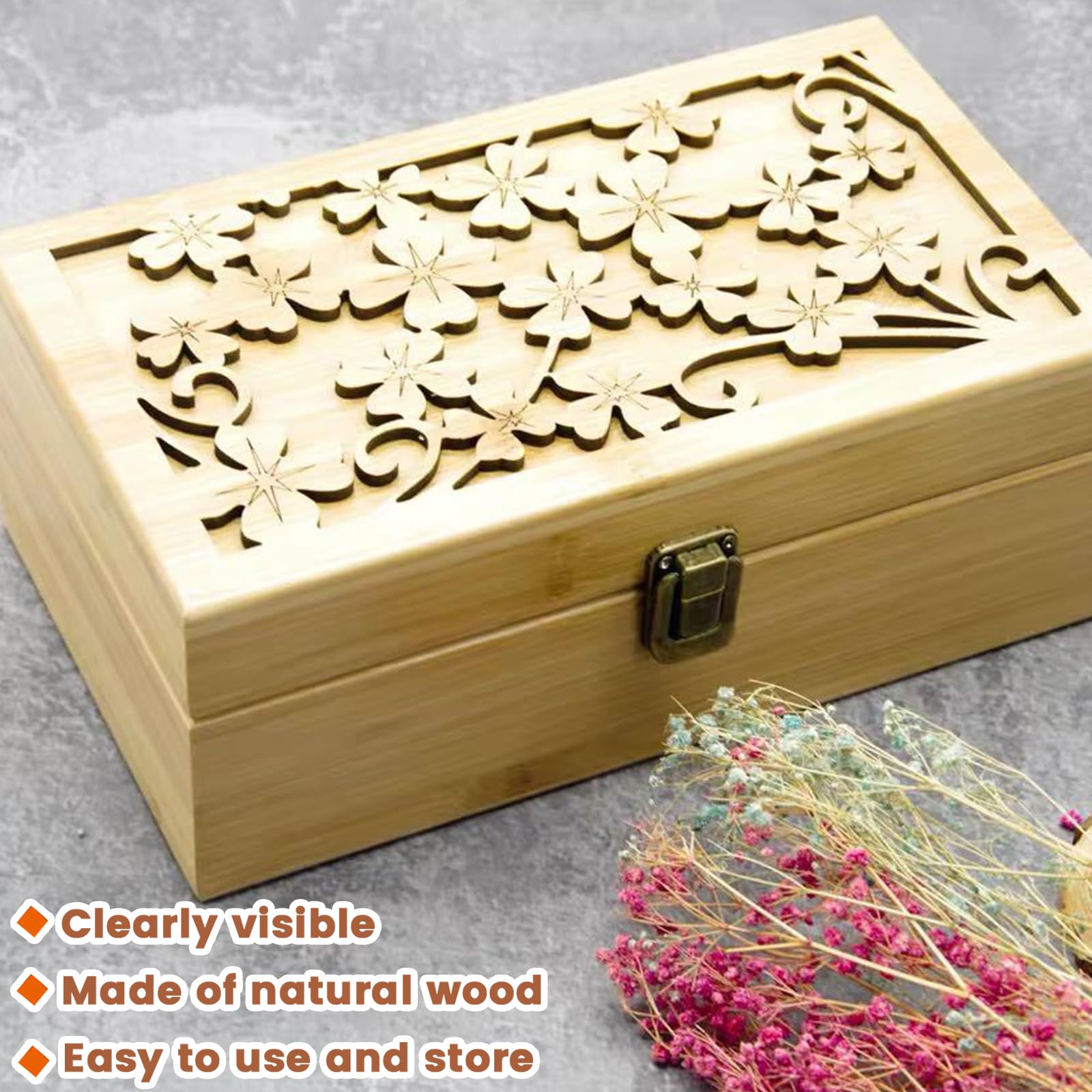 25 Löcher Aufbewahrungs-box Ätherische Öle aus Holz - Holzkiste Bietet Platz für 5 10 15 ml Ätherisches Öle Flaschen - Tragbar Organisator Holzbox für Duftöle Ausstellung, Lagerung