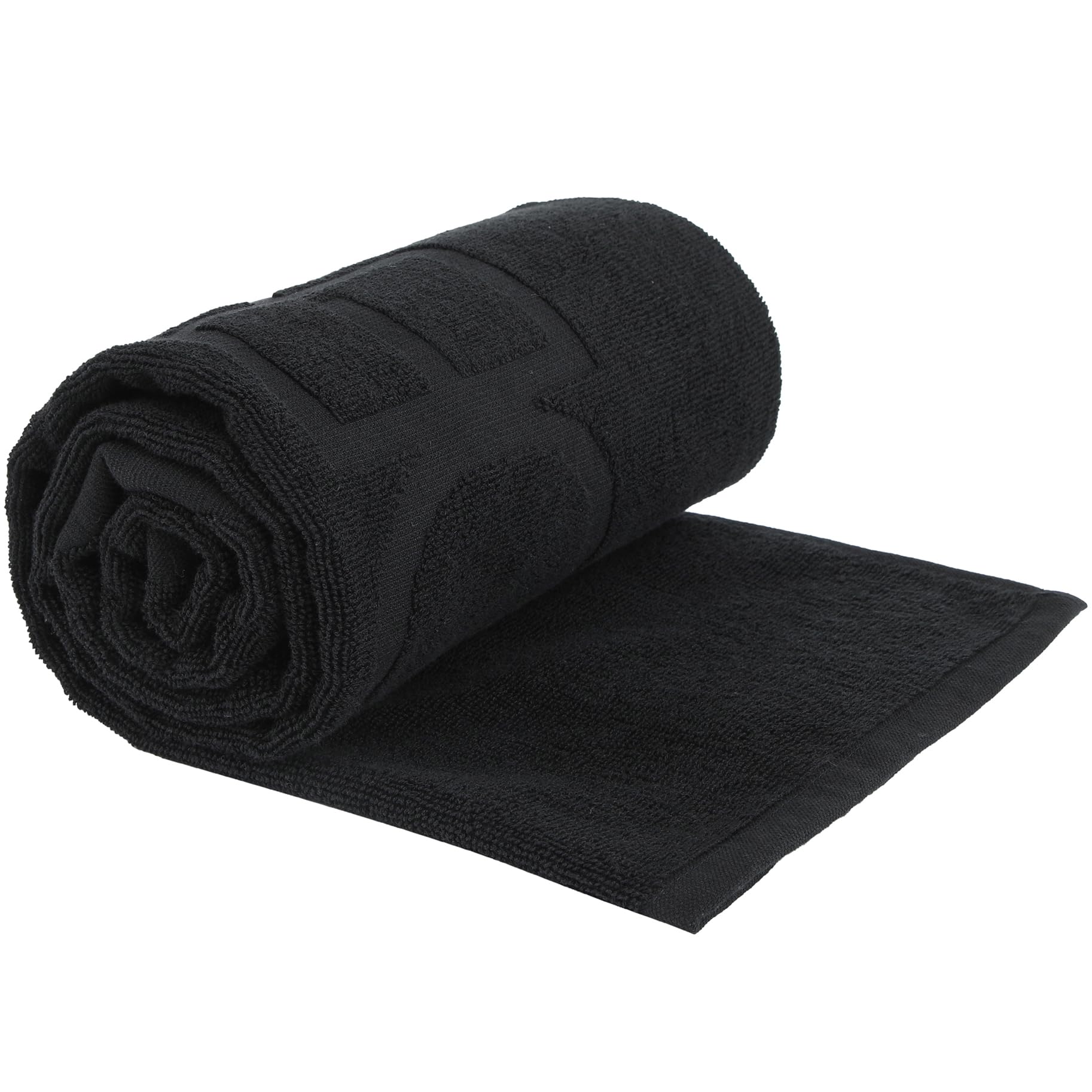 WANDER 100% Cotton Sweat Towel, Soft Absorbent Sport Towel for Running, Badminton, Tennis, Outdoor Use - Men & Women - 24x48 Black