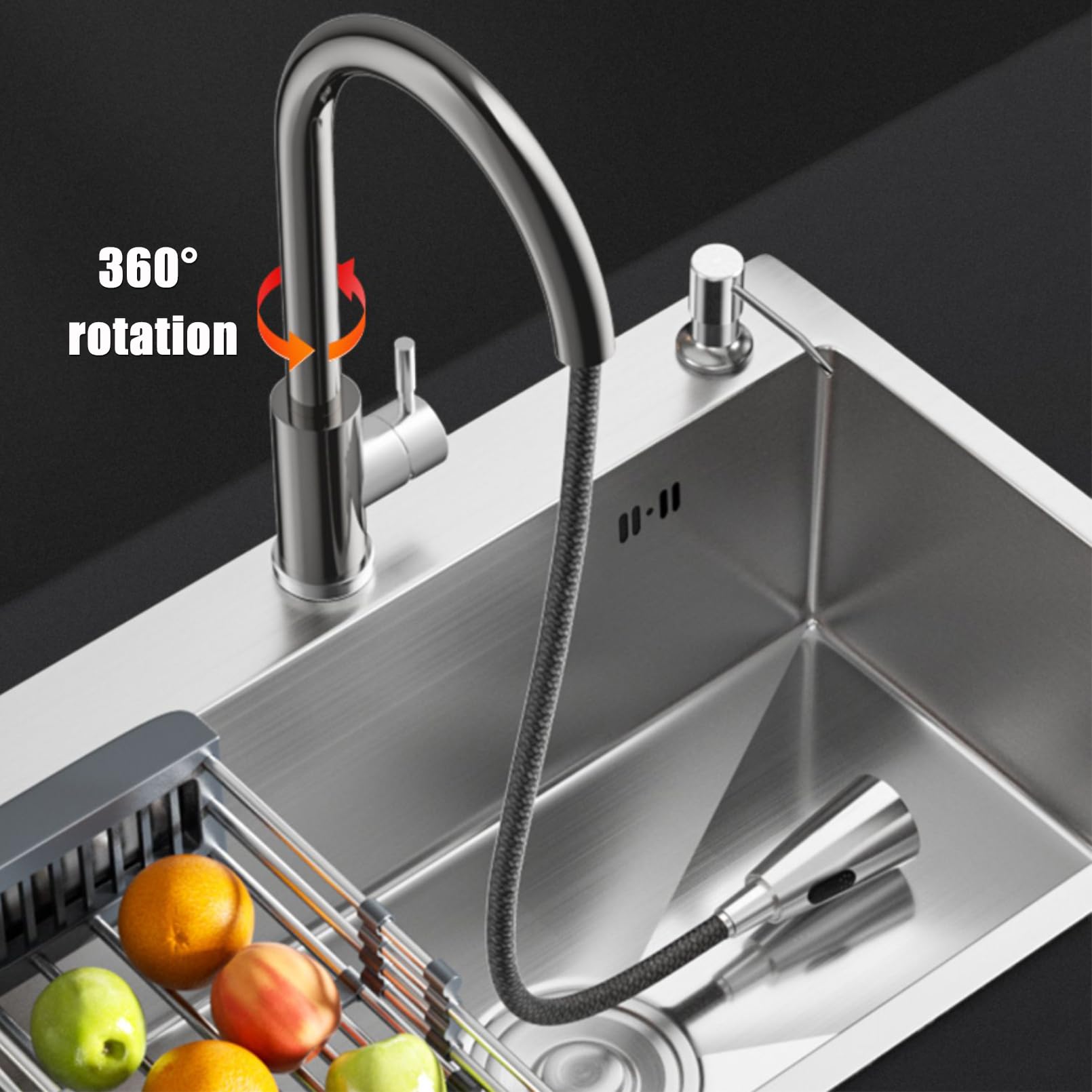 Genérico Fregadero cocinaFregadero De Acero Inoxidable Bajo Encimera Fregadero De Cocina Fregadero De Acero Inoxidable De 1 Seno Kit De Desagüe para Fregadero para Restaurante Bar Garaje Jardín Baños