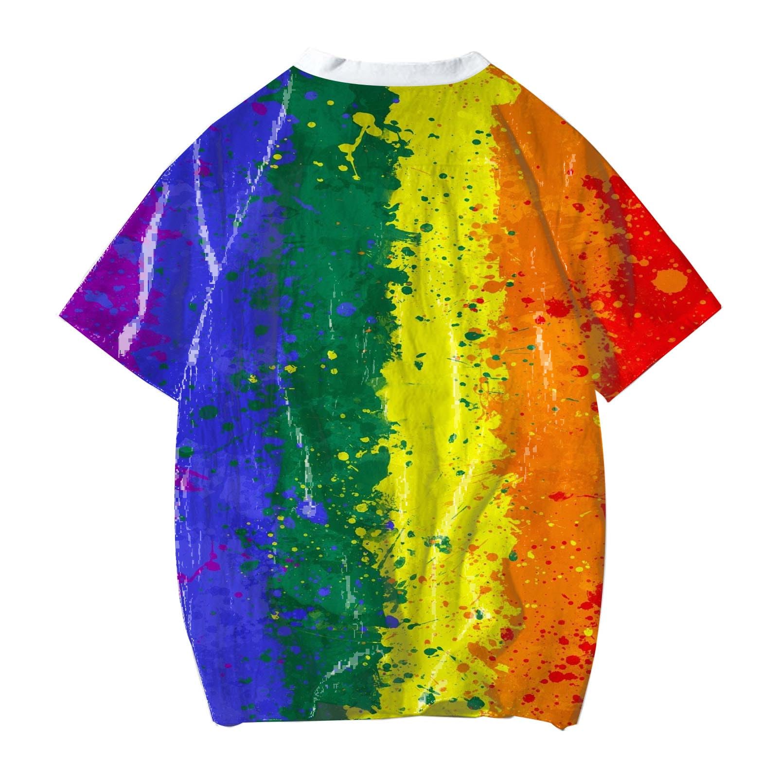 Regenbogen T-Shirts Herren Kurzarm Oversized Tshirt Bunt Rainbow T-Shirt Mit Aufdruck Modische Farbverlauf Tee Shirt Coole Streetwear Oberteil Streetstyle Tshirts Lustig Neuartiger Tops