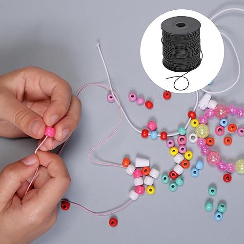 Miniatura 9 de uxcell Cordón elástico de 0.069 pulgadas para hacer joyas, collares, pulseras, cuentas, 109 yardas, color rojo