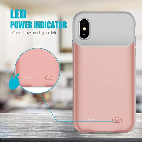 Miniatura 3 de Funda de batería para iPhone Xs Max, Full Encircle 10000mAh Ultra-Slim Recargable Cargador Estuche de batería externa, Banco de energía portátil,