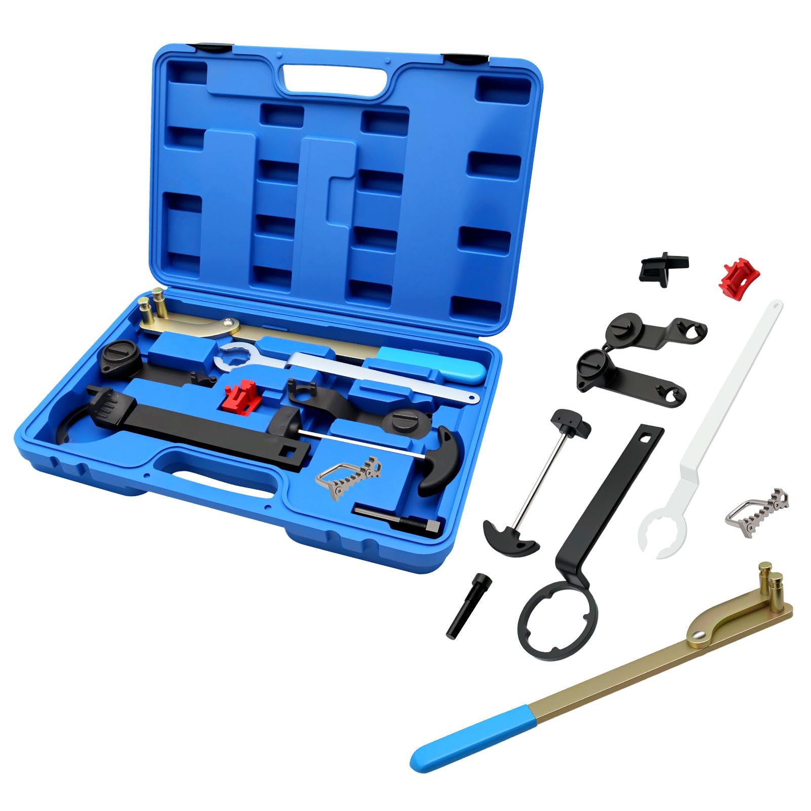 10 Pcs Kit D'outils Réglage du Moteur, Outil de Chaîne Distribution, pour Moteurs VAG EA211 1.0, 1.2, 1.4, 1.6L FSI TSI TFSI, Compatible avec VW Audi A3, Golf VII, Jetta, Skoda Octavia, Seat