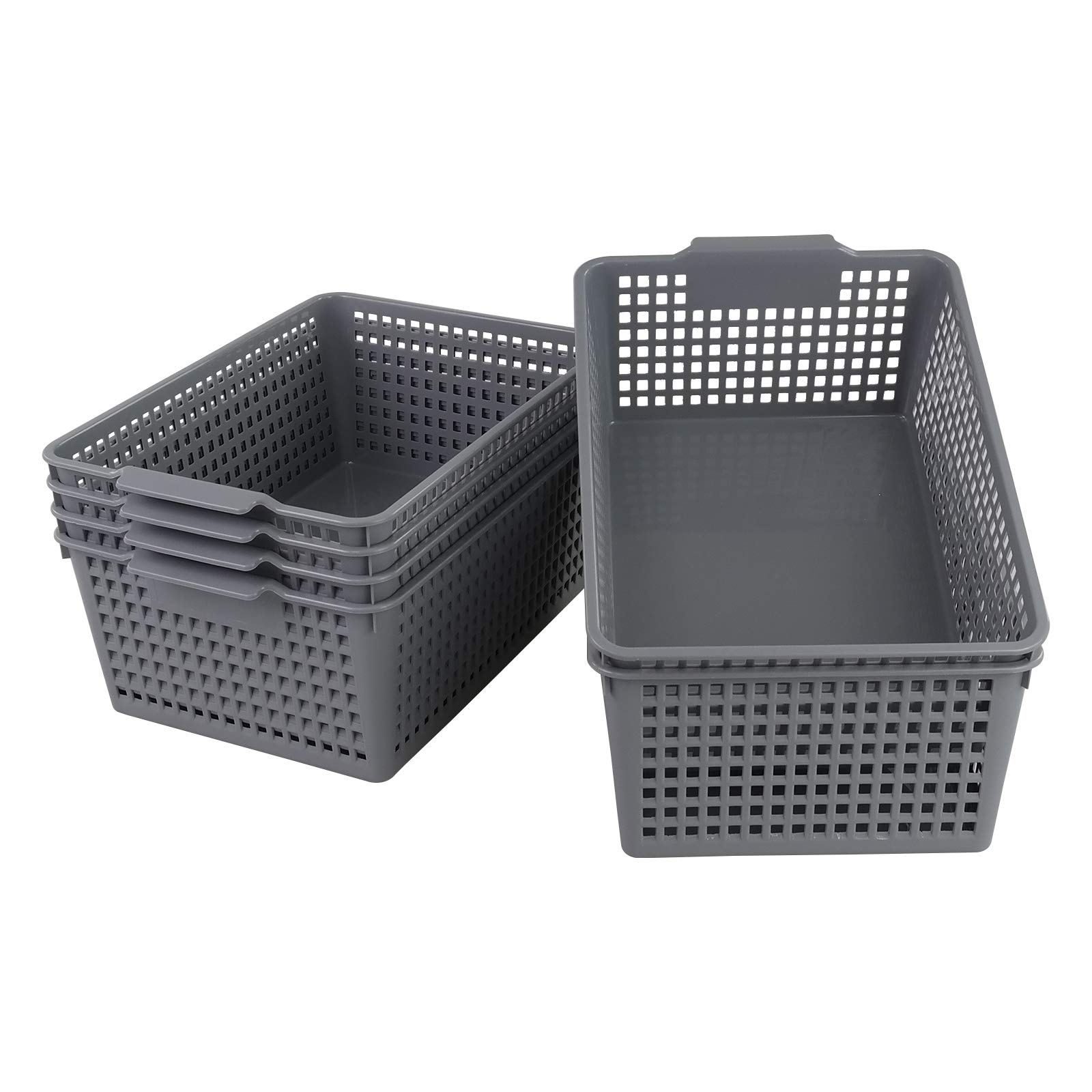 Farmoon Canasta De Plástico Gris, Cestas De Almacenamiento, 6 Paquetes