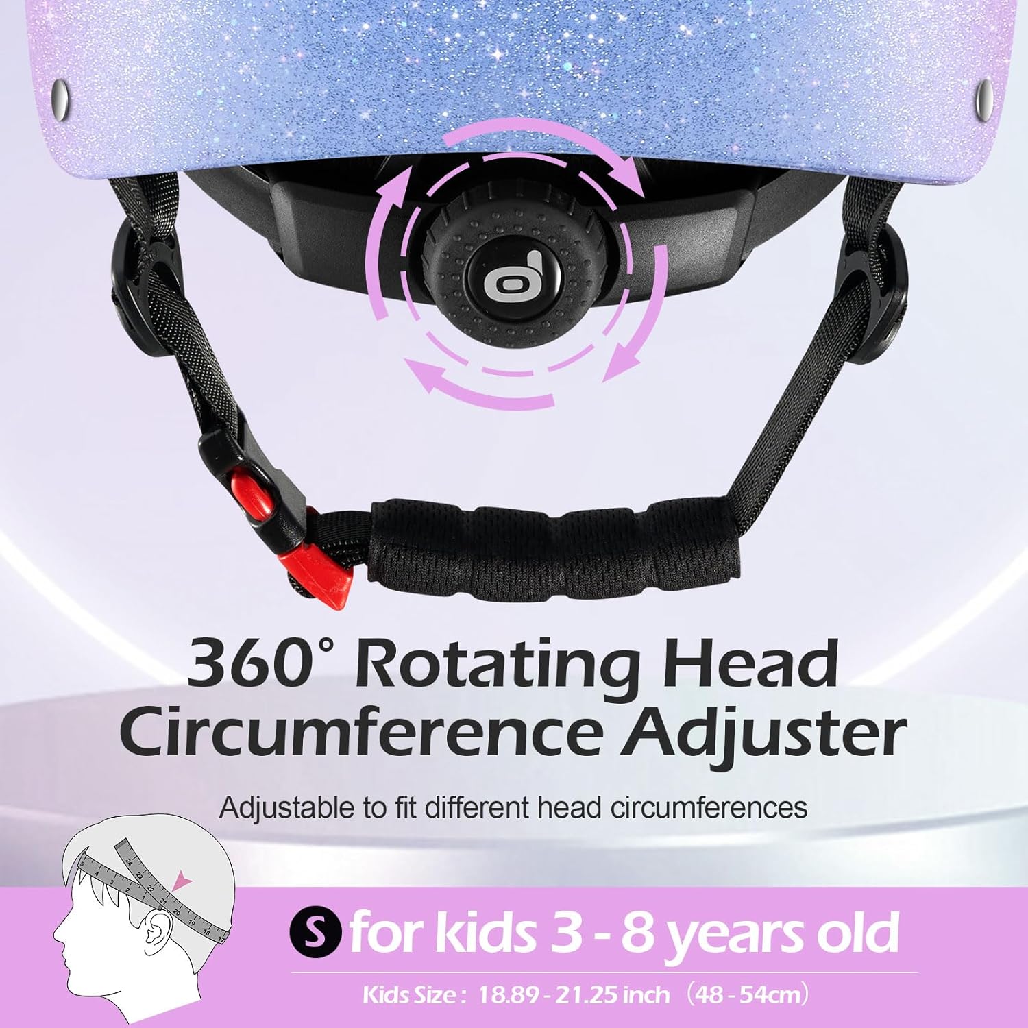 Odoland Kids Bike Helmet for Boys & Girls Age 2-8, Kid Bicycle Helmet Adjustable Fits 48-54cm, Safety Multi-Sport Helmet Design for Children Cycling, Skating, Scooter, Outdoor Sports