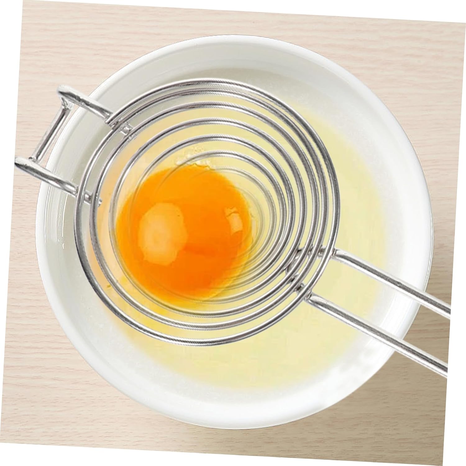 Hemobllo 2pcs Stainless Steel Egg Yolk Separator Egg White Filtering Tool Protein Separation Tool for Baking and Cooking Essential Kitchen Gadget