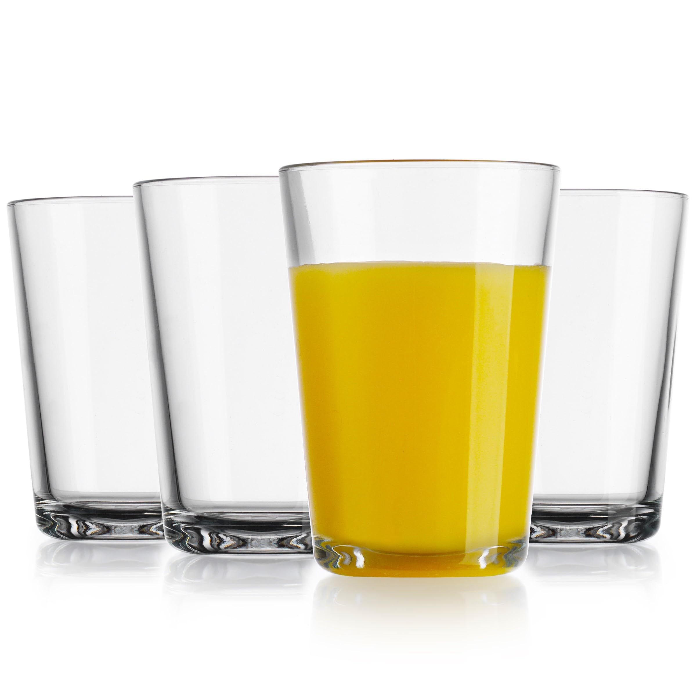 Glavers Juice Glasses 7 OZ Drinking Glassware Set of 4 Modern Tumbler Beverage Ice Tea Glass Cups -