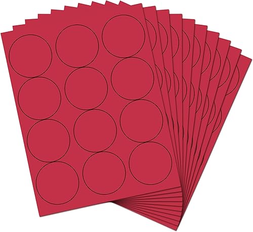 JAM PAPER Sellos de etiquetas adhesivas circulares  2.5 pulgadas de diámetro  rojo  120 etiquetas redondas por paquete