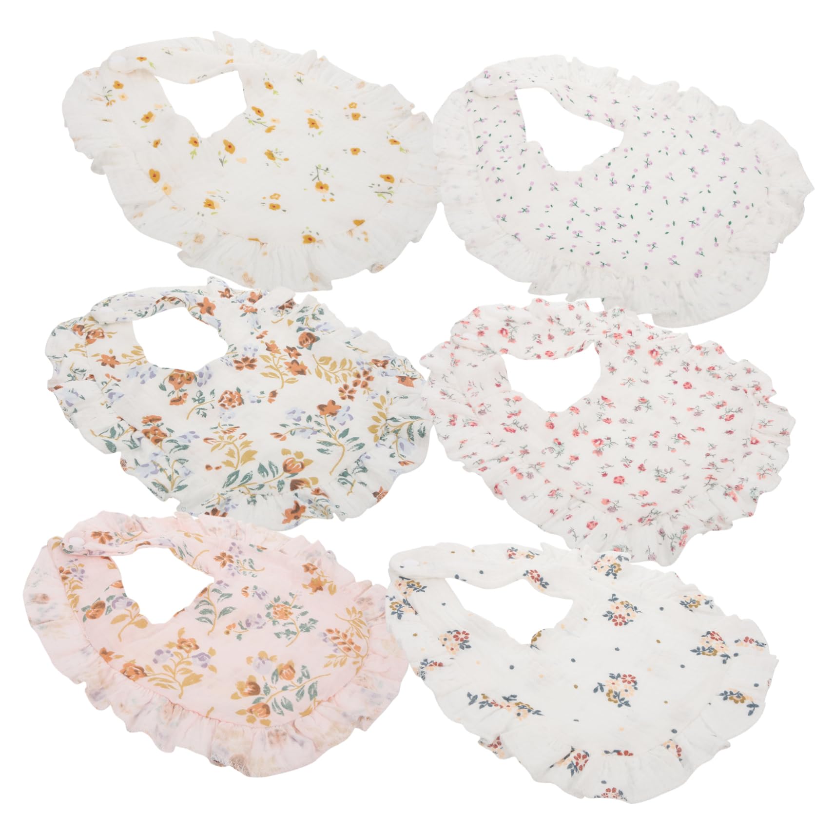 Toyvian 12piezas Baberos De Algodón Para Bebés Ajustables y Reutilizables Para Alimentación y Dentición Diseño Elegante y Absorbente Perfectos Para Niño Niña y Niñas