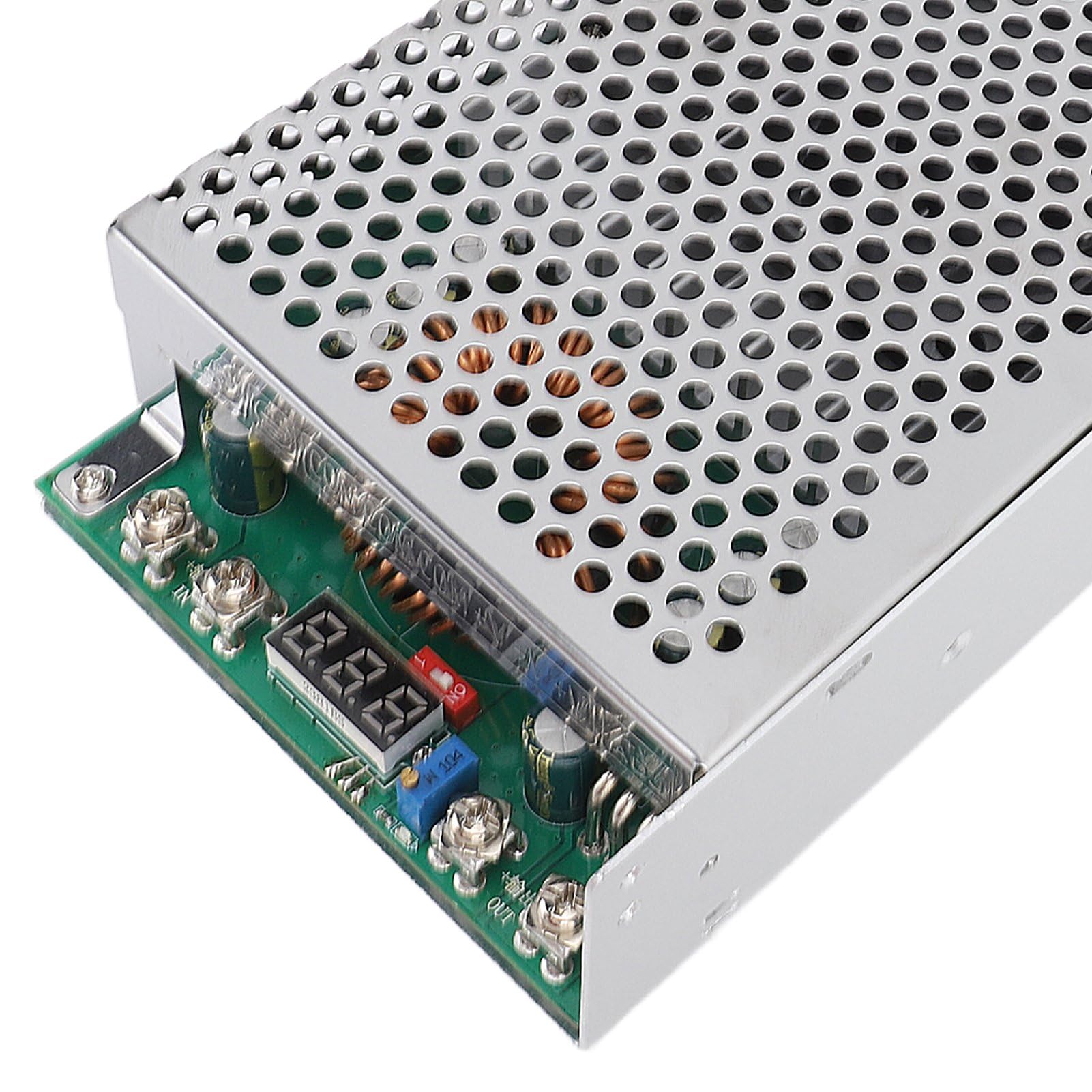 Fafeicy Przetwornica Obniżająca DC-DC, Wejście 25-90V, Wyjście 2,5-60V, 1500W, 50A, moduł Regulacji Napięcia o Dużej Mocy z obudową ze Stopu Aluminium i Zabezpieczeniem Przed