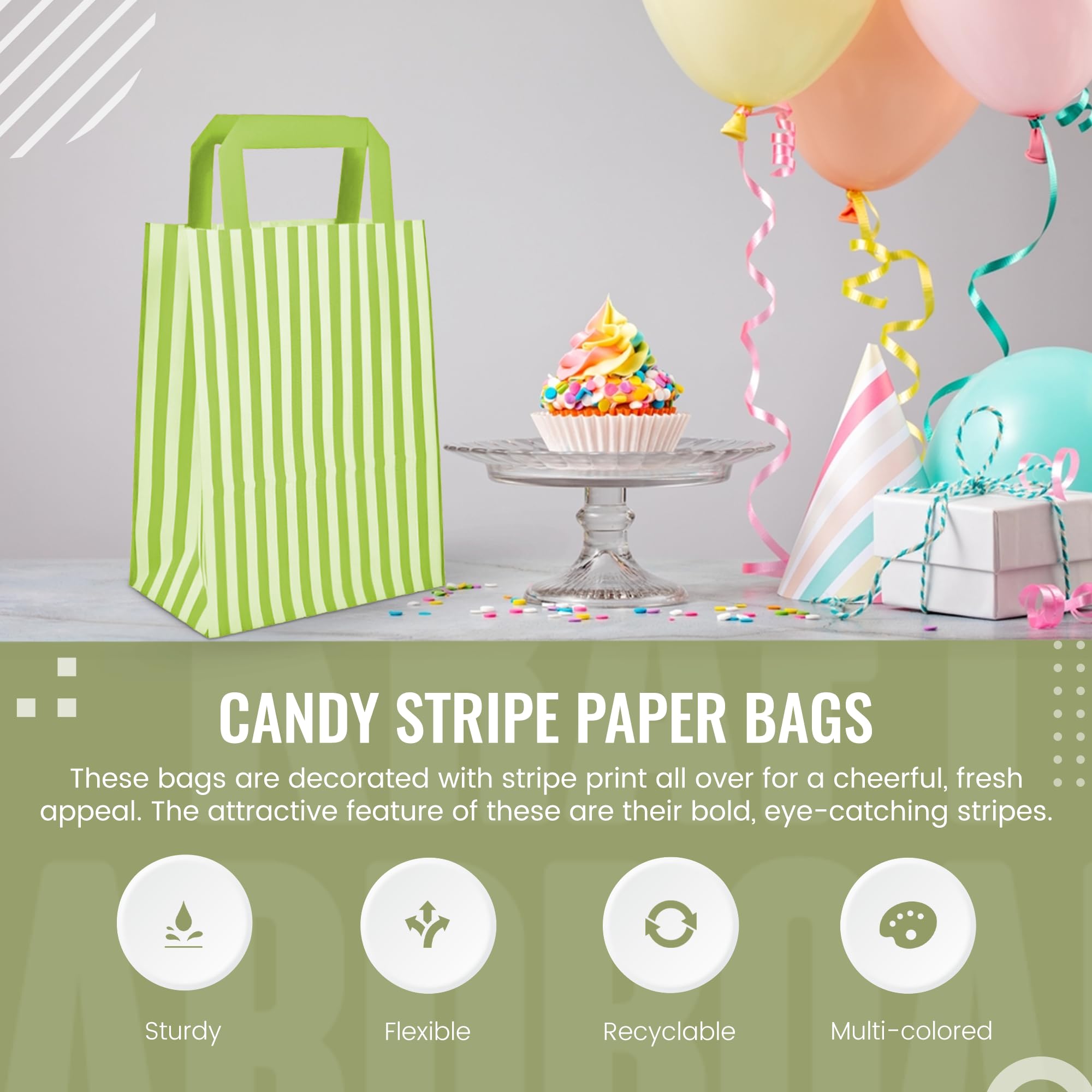We Can Source It Ltd – Pink Candy Stripe Paper Carrier Bags – SOS Block