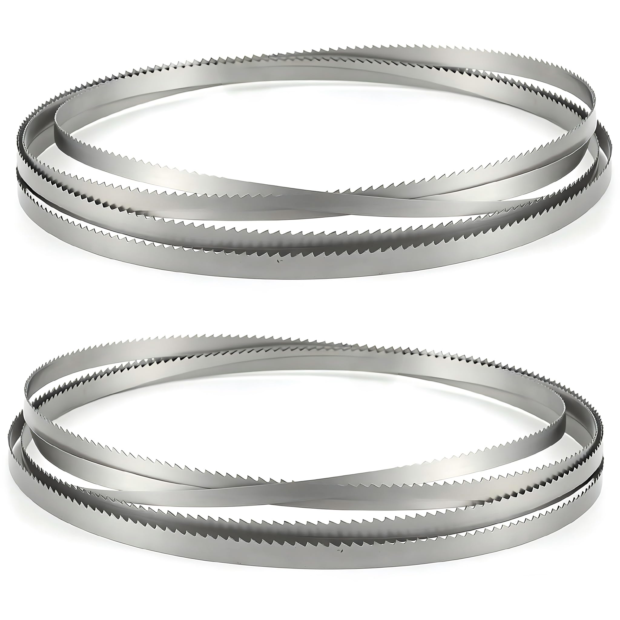 2PCS Bandsaw Blades for Wood Cutting – Professional Carbon Steel Band Saw Blades Multiple TPI Options – Premium Quality Woodworking Blades for Softwood Hardwood Plastic – Compatible with Most Bandsaws