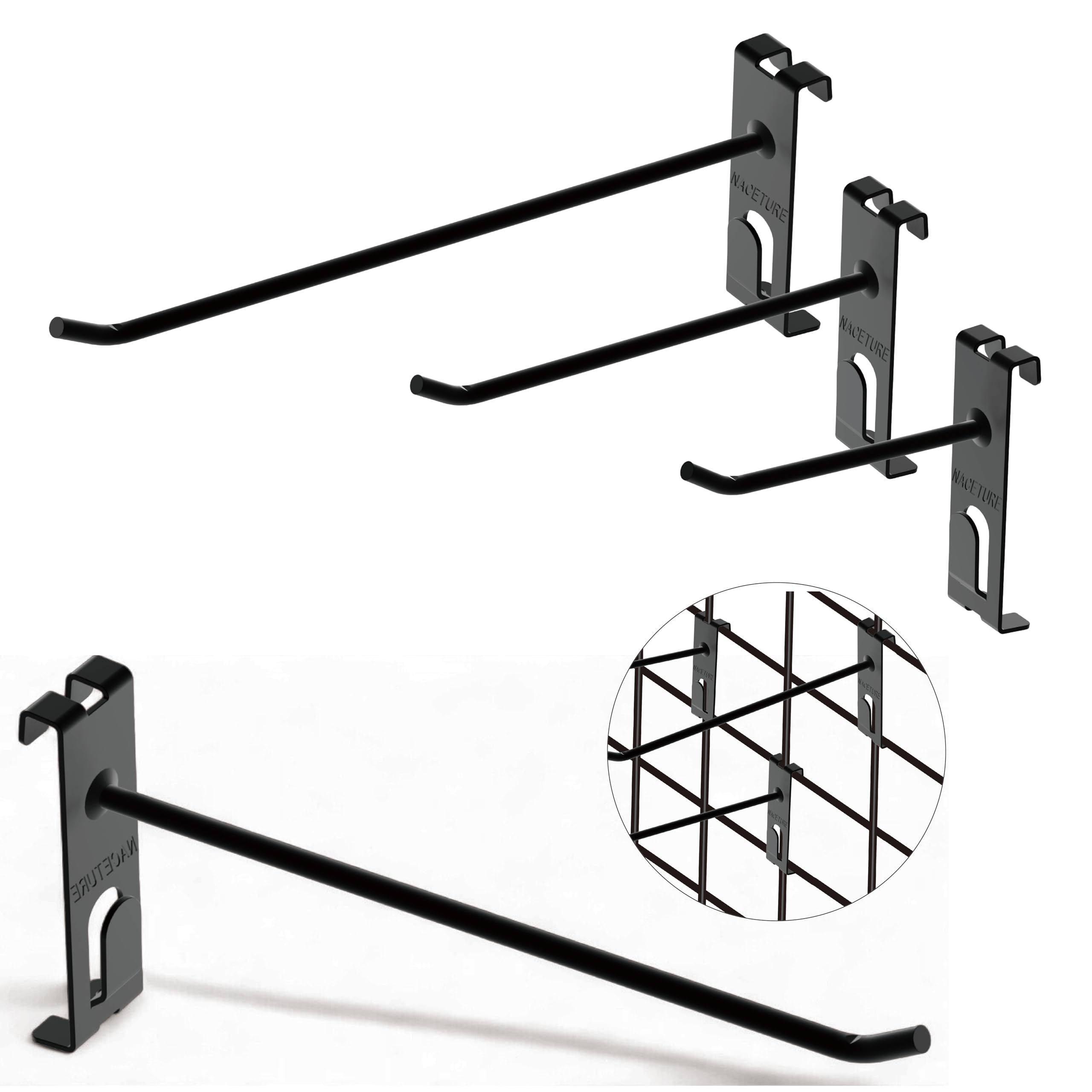 NACETURE 30 Pack Gridwall Hooks, 4", 6"