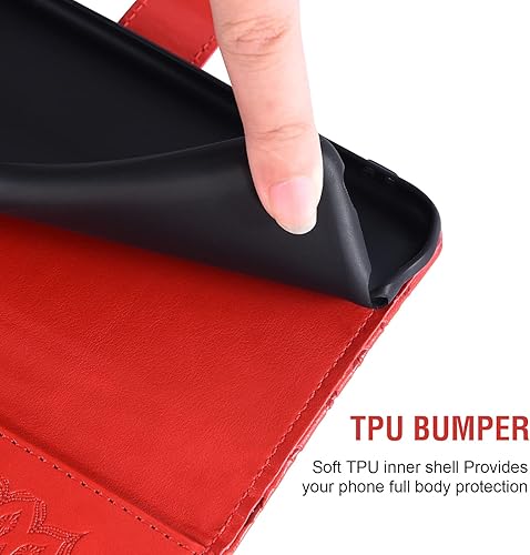 Miniatura 6 de Asuwish Funda para teléfono BLU View 3 B140DL con protector de pantalla de vidrio templado y piel de girasol, delgada, soporte para tarjetas,