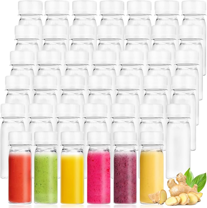 Xuyyicao Frascos Plásticos Recarregáveis Transparentes com Tampas Brancas e Funil, 60 Unidades de 60 mL
