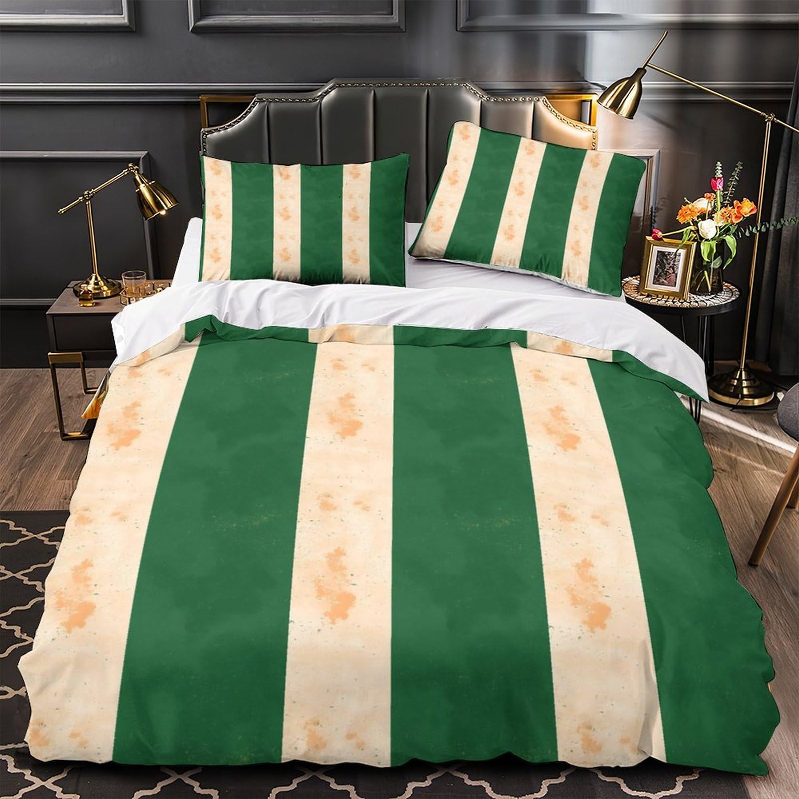 Housse de couette cœurs microfibre hypoallergénique parure de lit double 200x200 garçon