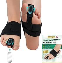 Pnrskter Corrector Dedo Martillo Mujeres & Hombres – Férula Dedo Martillo Ajustable & Corrector Dedos Pies para Dedos Curvados/Fracturados, Alivio Dolor – Con 1 Vendaje, 1 Correa Dedo & 1 Correa Talón