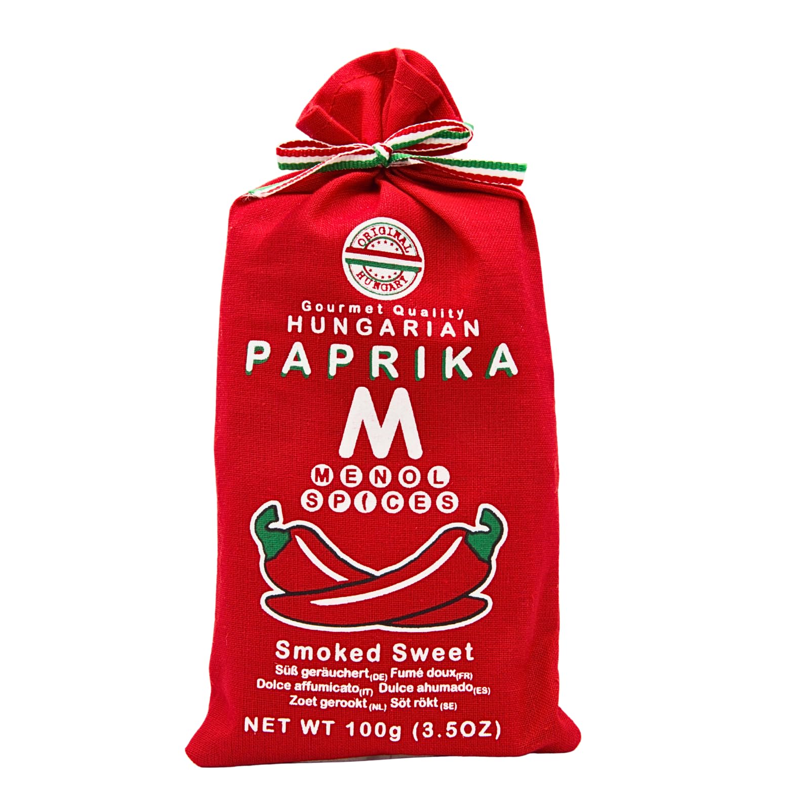 Menol Spices Authentic Hungarian Smoked Paprika Powder (Smoked Sweet 100g) Premium Gourmet Quality, Incredible Smokey Flavour, Vibrant Red, Produced in region of Szeged, Hungary