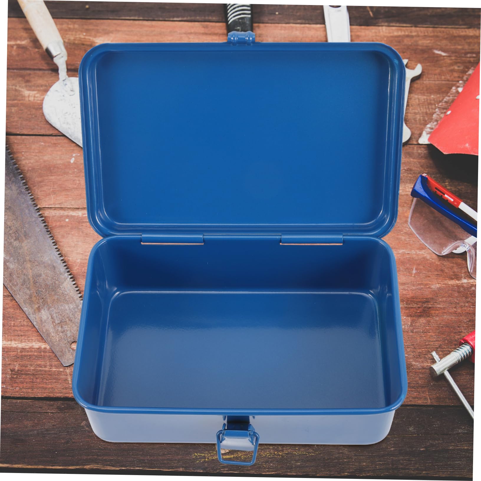 NUOBESTY 5 Pezzi Cassetta degli attrezzi Tronco organizzatore di strumenti meccanica riparazione all'aperto organizzatori di strumenti valigetta porta attrezzi in ferro lamiera di ferro Blu