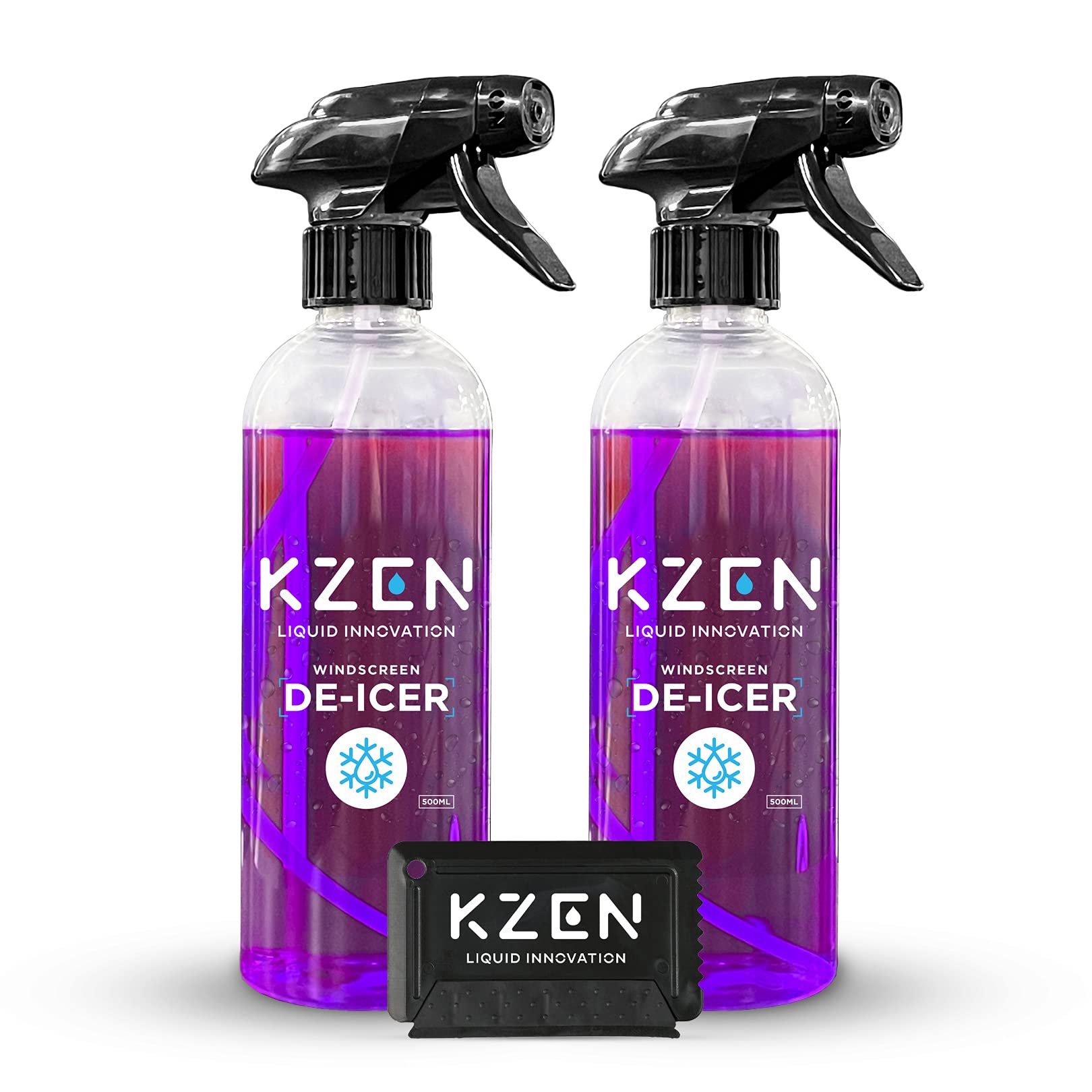 Buy KZEN DeIcer Spray 2 x 500ml + Ice Scraper Fast & Reliable