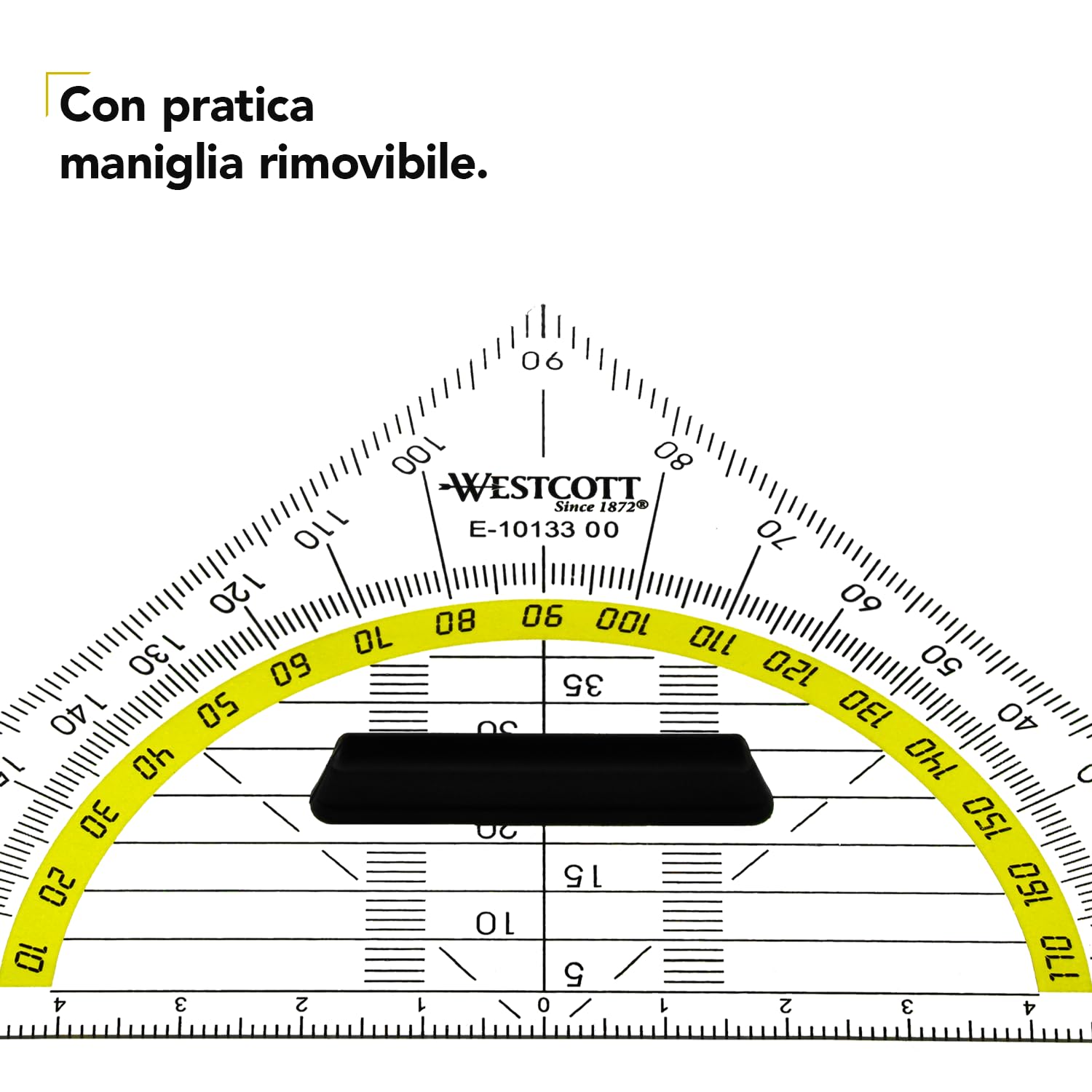 Goniometro Westcott 14cm - Trasparente Con Scala Gialla, Precisione Millimetrata, Per Scuola E Ufficio - Foto 9