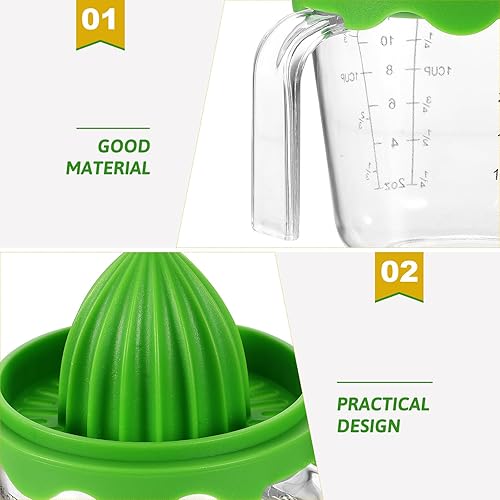Miniatura 7 de Garneck Exprimidores manuales con taza medidora de 12 onzas  Exprimidor de mano de frutas para limóncítricos  Pequeño extractor de jugo portátil