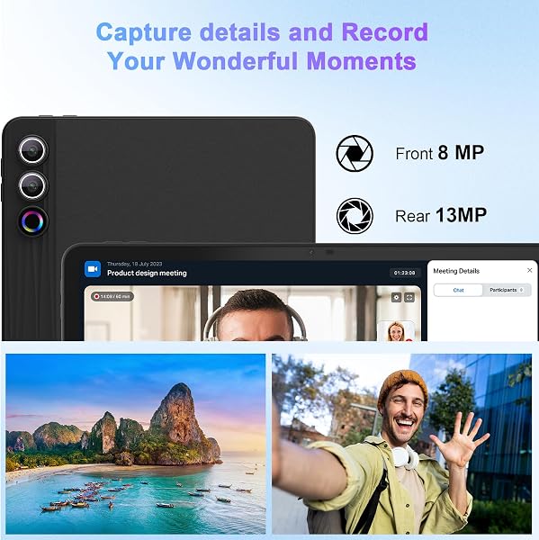 Tablet 11.5 inch Tablets Android 15, Octa-Core Processor, 30GB RAM 128GB ROM 1TB Expand, 5G WiFi 6, 2000 x 1200 HD/Dual 8MP+13MP Camera/Bluetooth 5.0, Android Tablet with Keyboard Mouse Case - 5