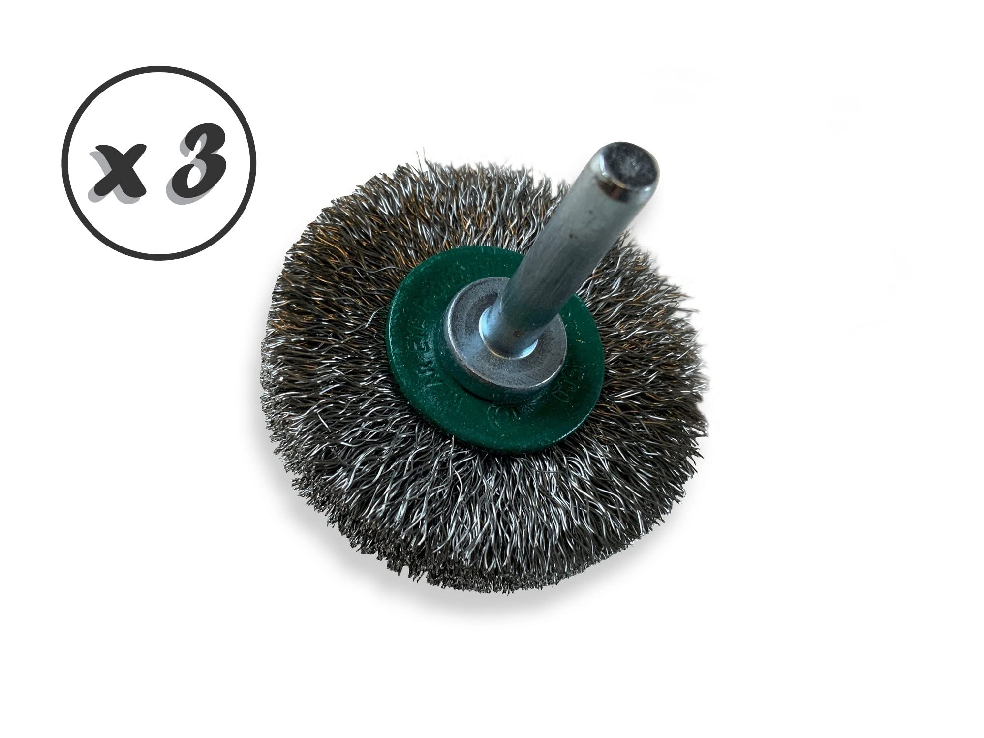 Kibros Lot 3 brosses circulaires tige Ø 50 mm inox souple 12 mm