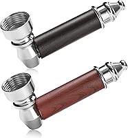 Sivaopa 2PCS Wooden Tobacco Pipe Set - Red & Black Classic Texture, Smooth Finish, Pouch & Tools Included for Daily Use & Gifting