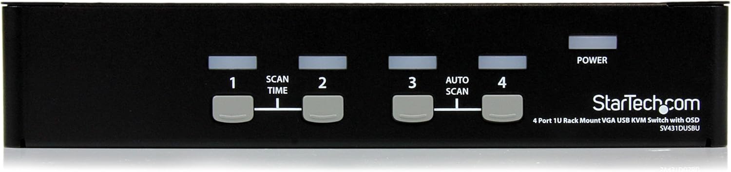 StarTech.com 4 Port Rack Mountable USB KVM Switch with Audio & USB Hub - KVM / audio / USB switch - 4 x KVM / audio / USB - 1 local user - desktop - SV431USBAE