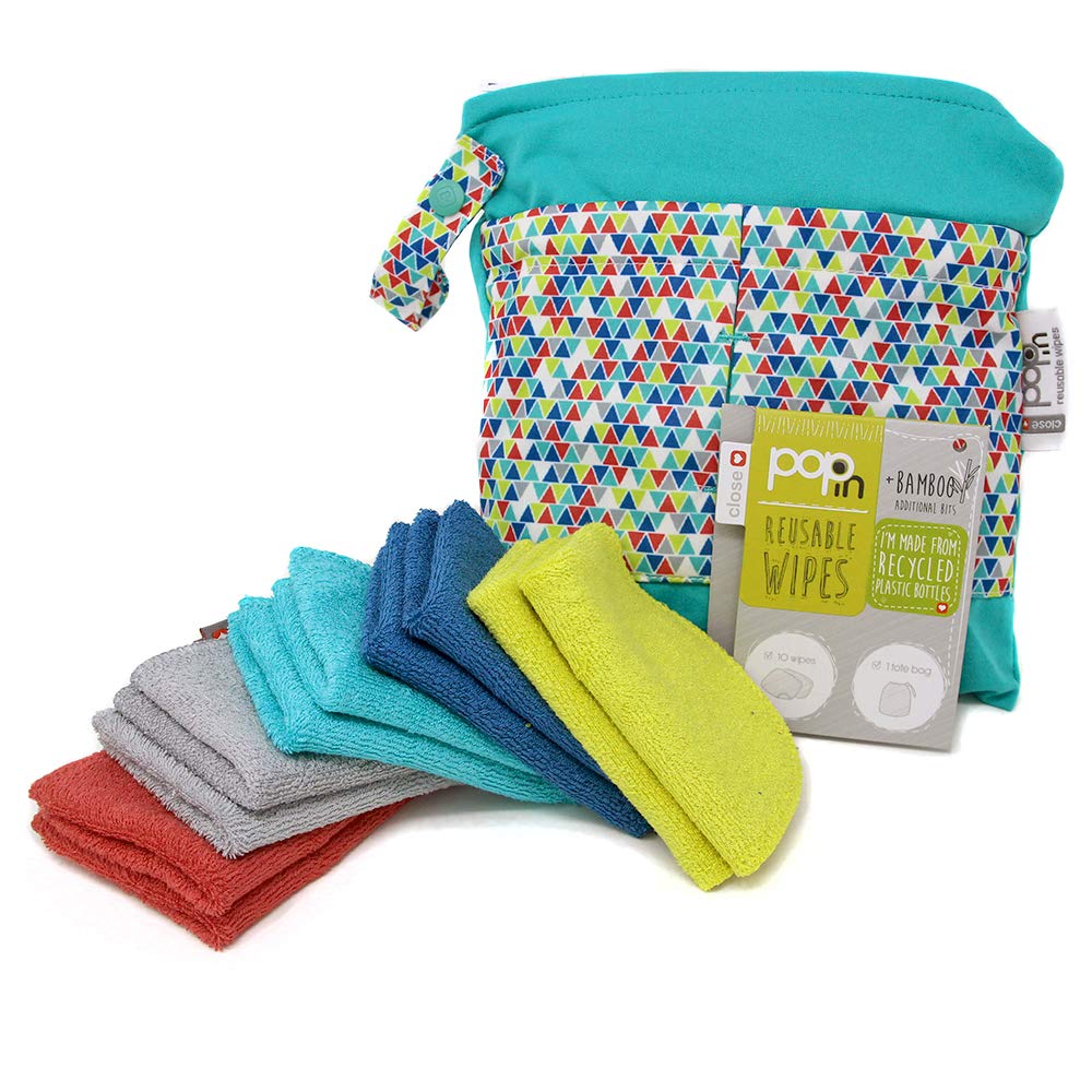 Lingettes réutilisables en bambou pour bébé Lot de 10 20 x 15 cm Couleurs extra douces