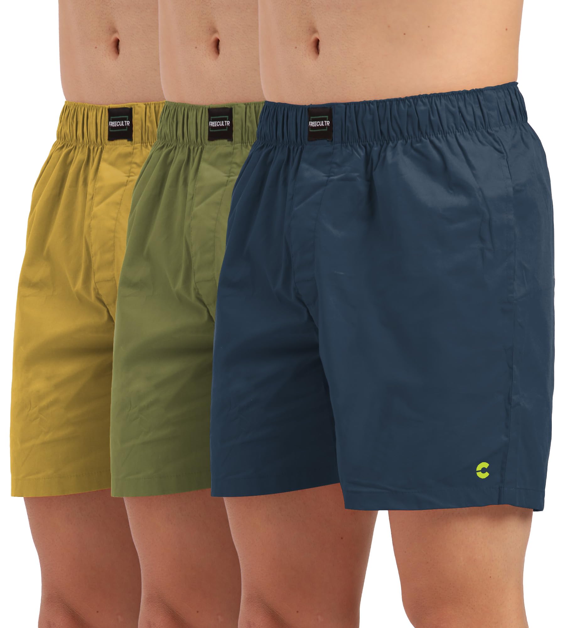 freecultr Cotton Boxer Shorts for Men Dual Pockets Moisture Wicking Microfibre | Regular Fit | Breathable & Comfortable Half Short Pants Ultrasoft Waistband (Pack of 3)-picture-20
