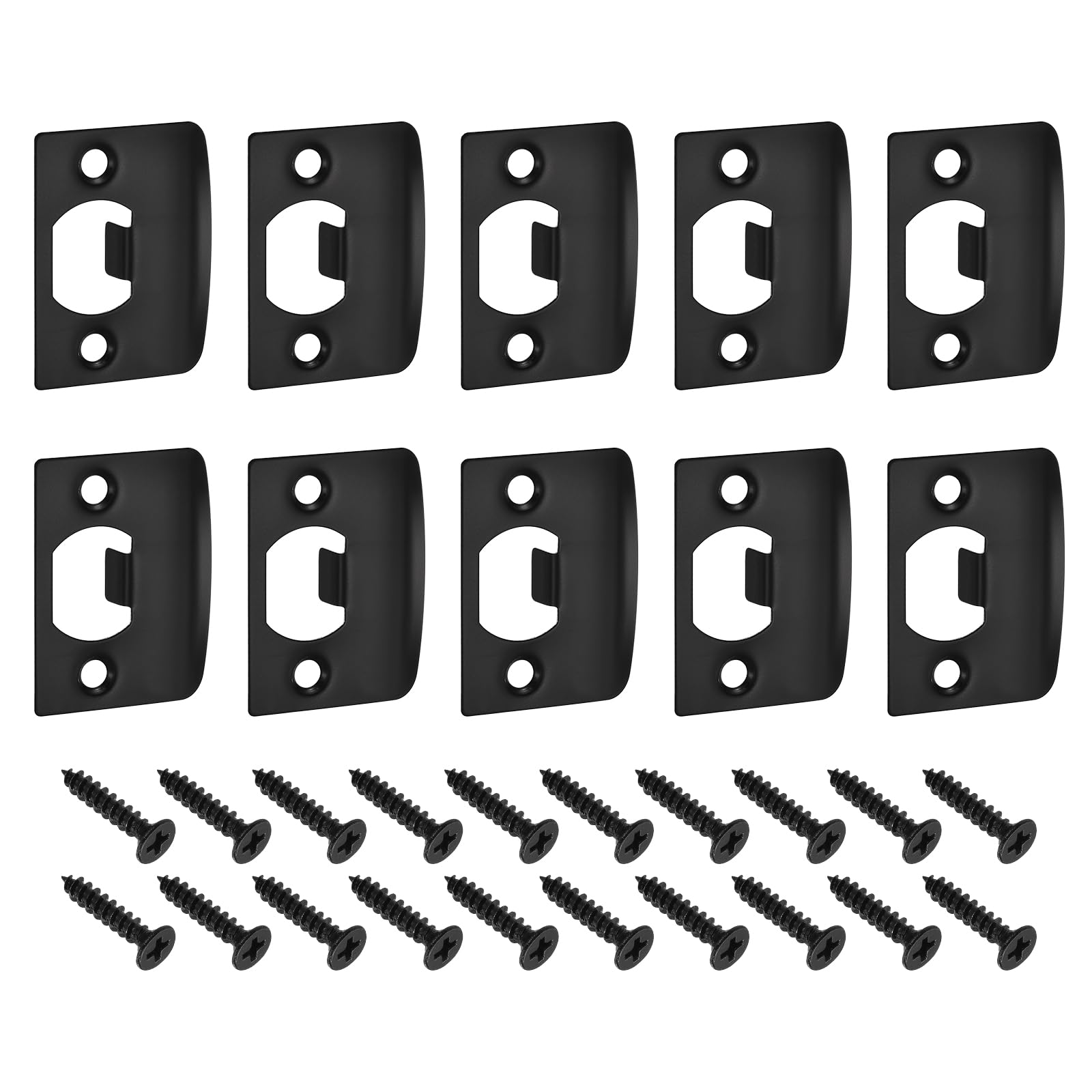 Gâche de porte anti-frottement en inox noir résistant pour réparer un cadre usé x10