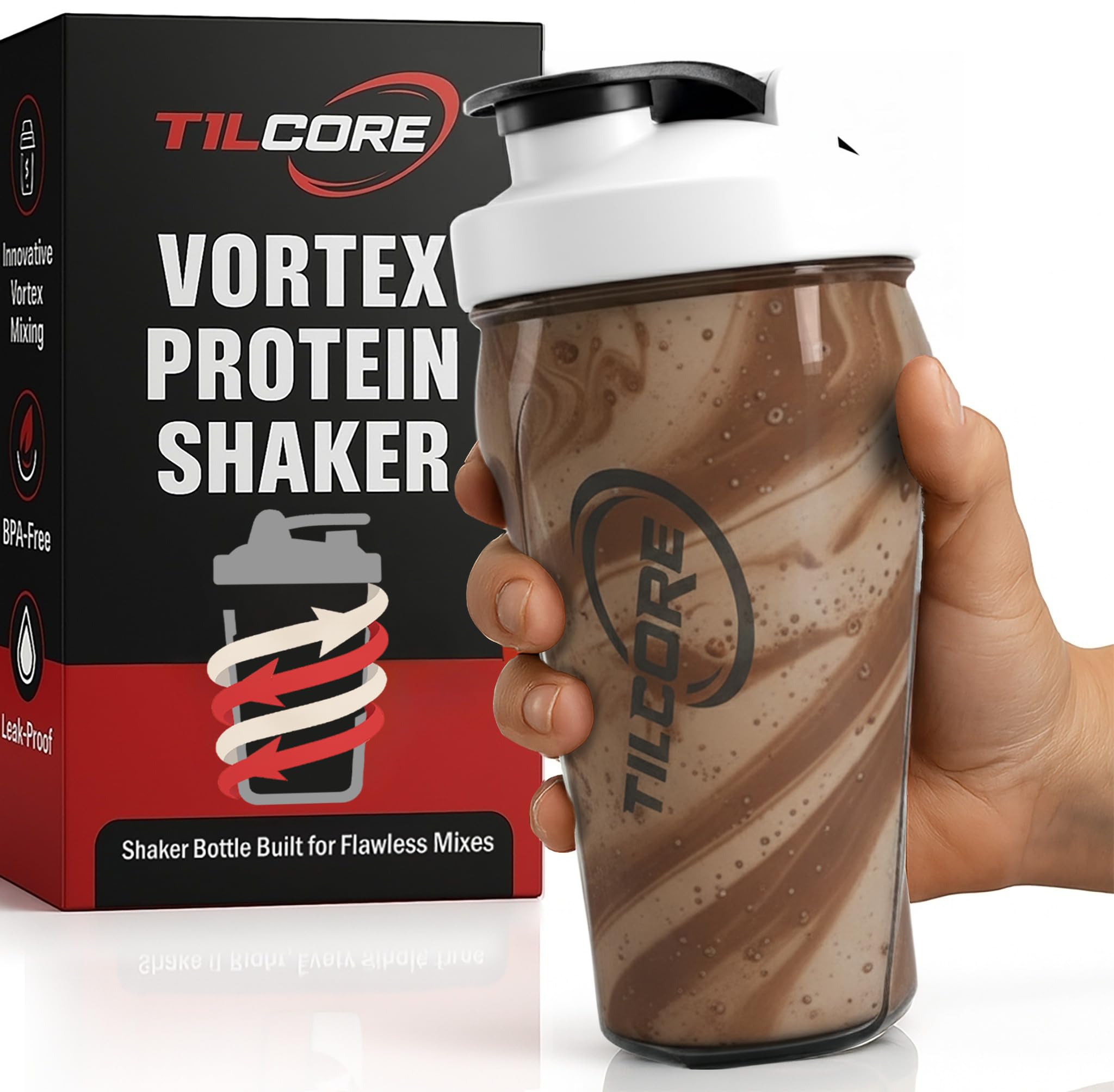 Vortex Protein Shaker Bottle 700 ml – wysokiej jakości kubek do koktajli proteinowych i smoothie, szczelny i trwały, do aktywnego stylu życia