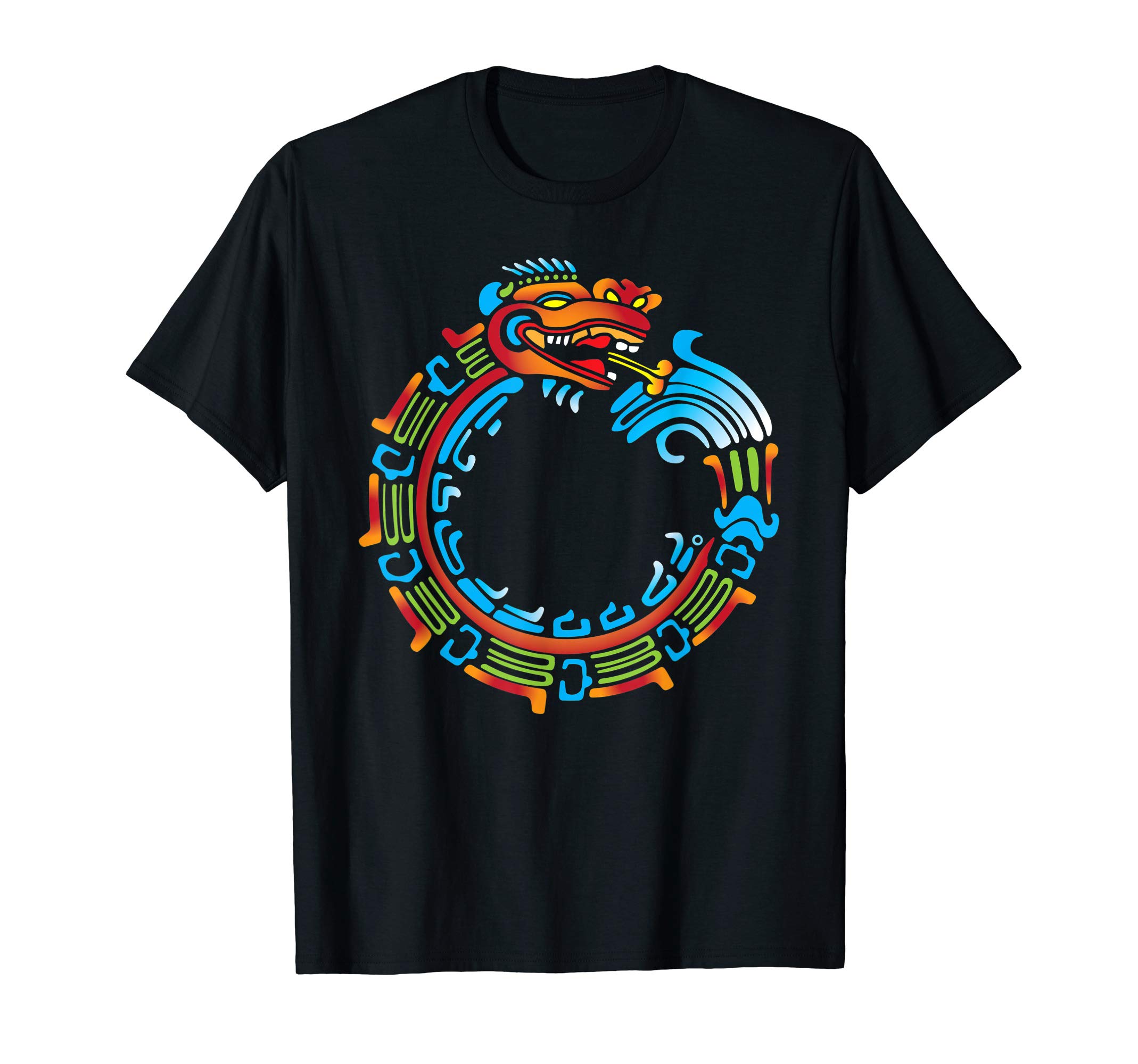 Signs and SymbolsOuroboros Quetzalcoatl Feathered Serpent Aztec Mayan T-ShirtOEKO-TEX STANDARD 100