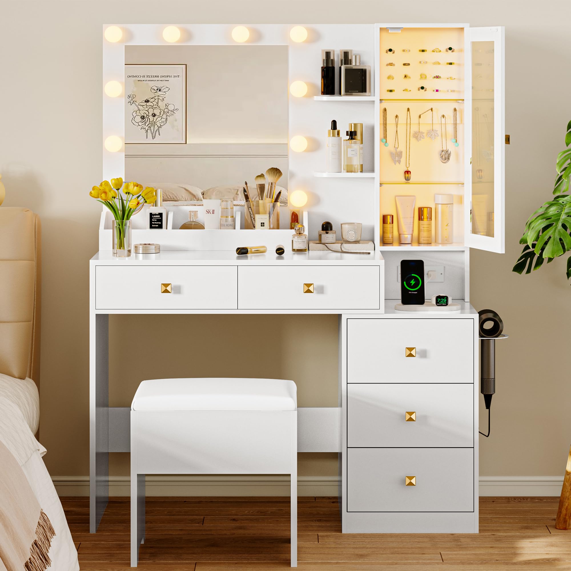 照明付き化粧台-Dressing table with lighting Amazon.com: Vanity Desk with Mirror and Lights, Makeup