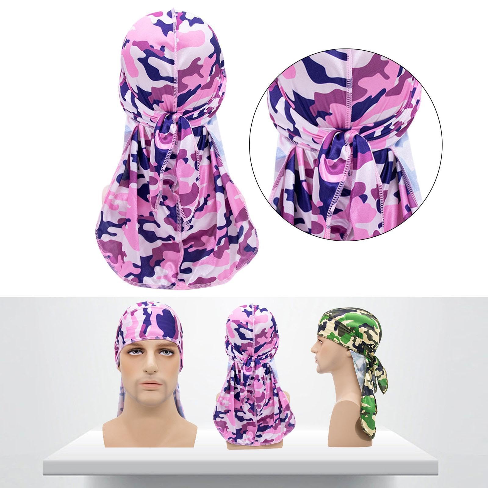 Bandana Cap Du Rag Cap Foulard Morbido con Lunga Coda in Tessuto Setoso Leggero per Uomo E Donna Adatto a Ciclismo Corsa Sport